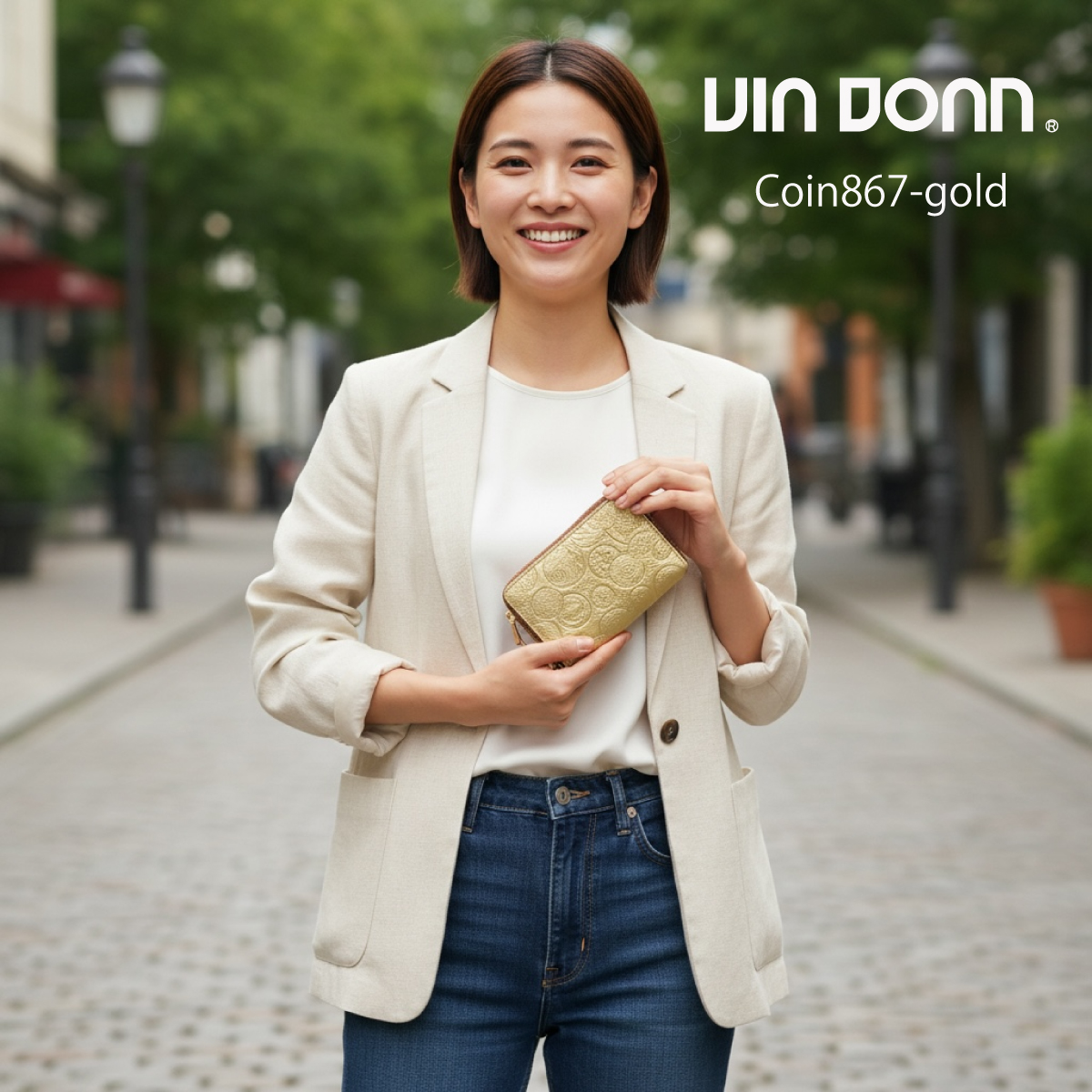 VIA DOAN(ヴィアドアン) BOX小銭入れ付き ラウンドファスナーミドル財布Coin コイン 867画像11