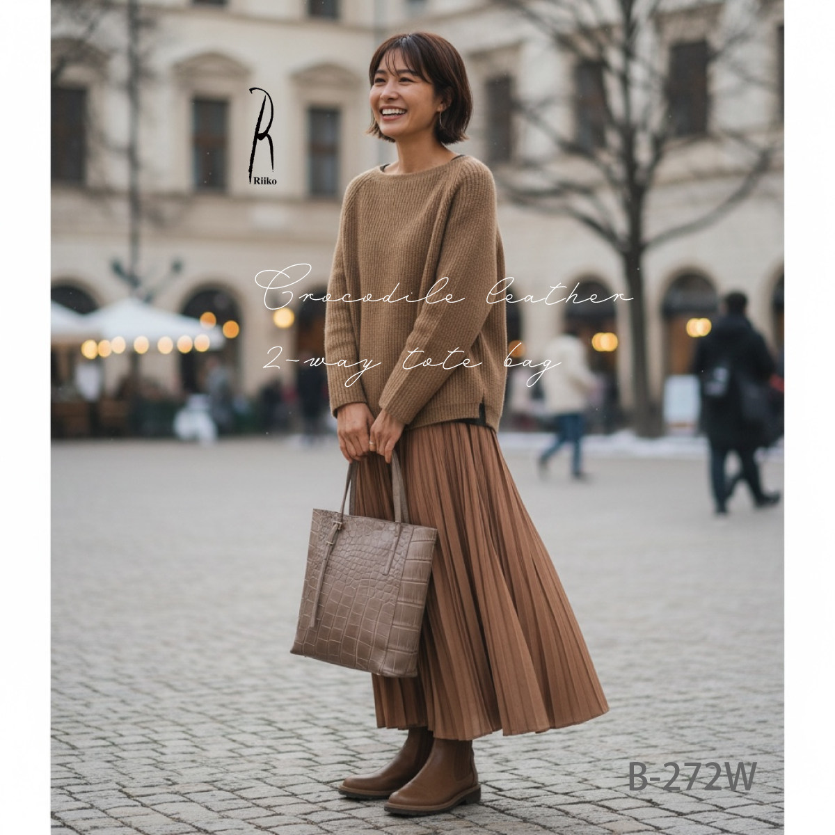 【本店企画／イビサ&逸品会12月6日より販売開始】RiikoModeリイコモード) クロコダイル2WAYショルダーバッグB-272W画像6