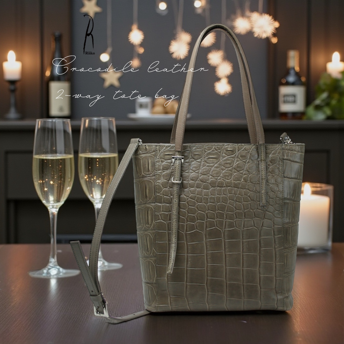 【本店企画／イビサ&逸品会12月6日より販売開始】RiikoModeリイコモード) クロコダイル2WAYショルダーバッグB-272W画像7
