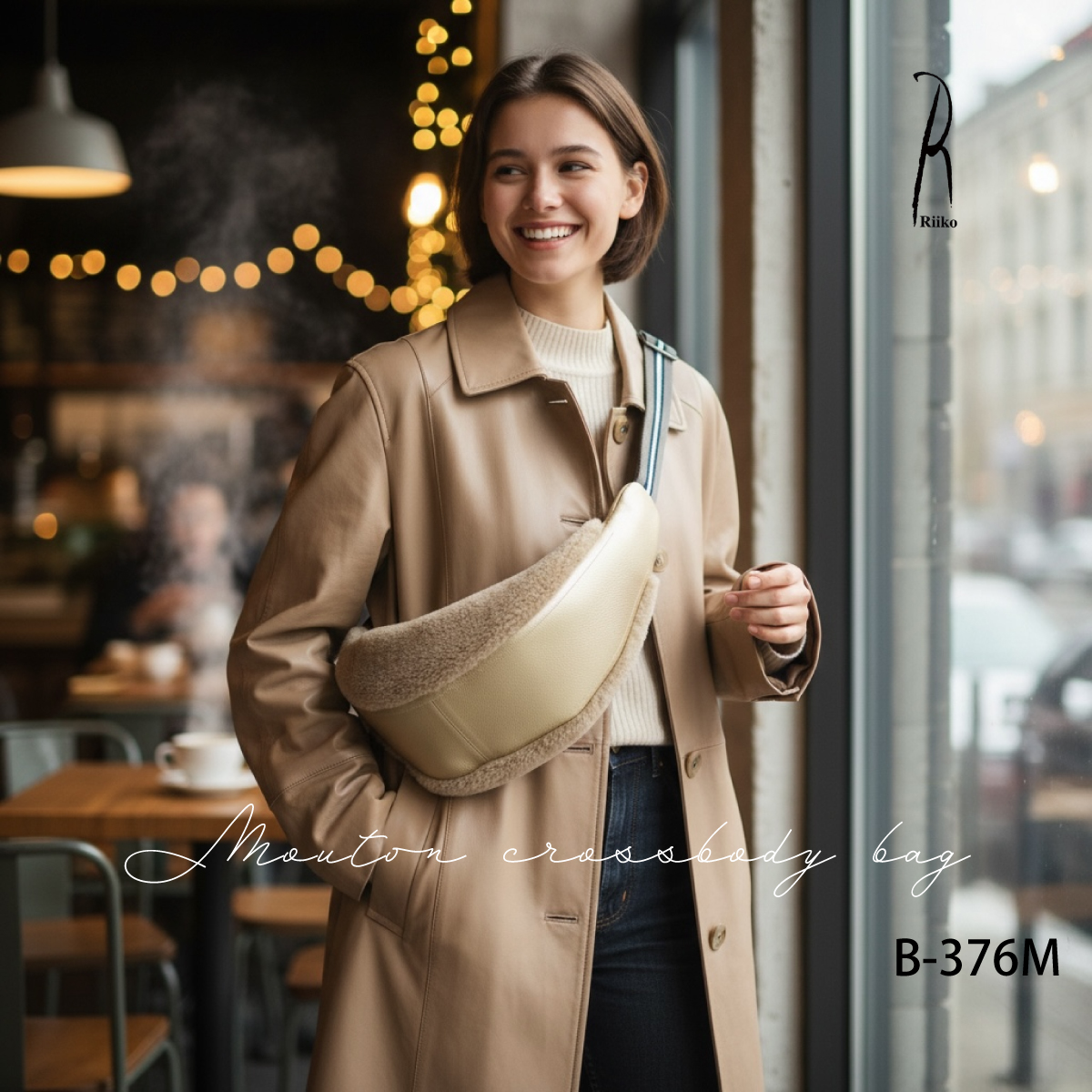 【本店企画／イビサ&逸品会12月6日より販売開始】RiikoModeリイコモード) ムートン三日月型バッグB-376M画像10