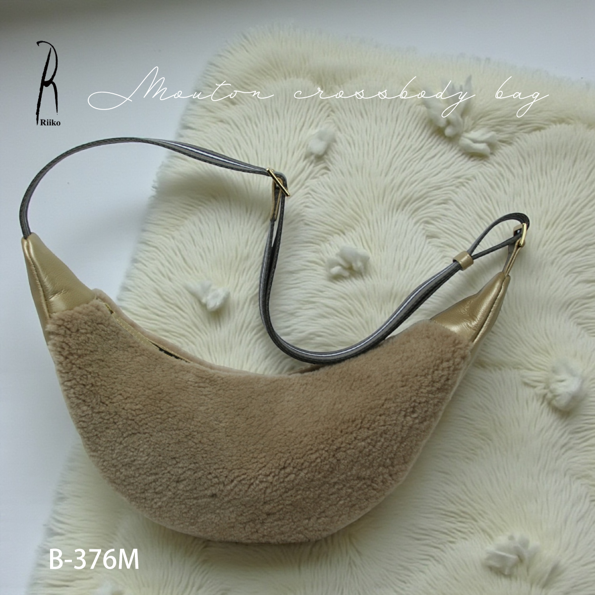 【本店企画／イビサ&逸品会12月6日より販売開始】RiikoModeリイコモード) ムートン三日月型バッグB-376M画像11