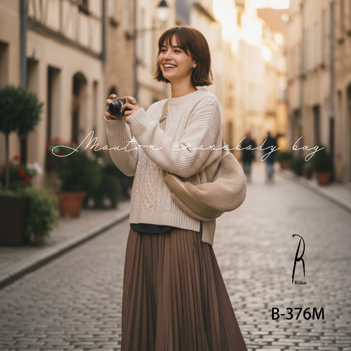 【本店企画／イビサ&逸品会12月6日より販売開始】RiikoModeリイコモード) ムートン三日月型バッグB-376M画像6