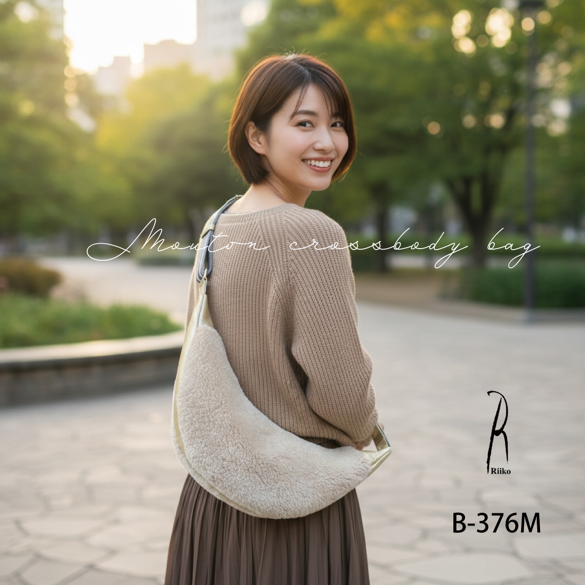 【本店企画／イビサ&逸品会12月6日より販売開始】RiikoModeリイコモード) ムートン三日月型バッグB-376M画像8