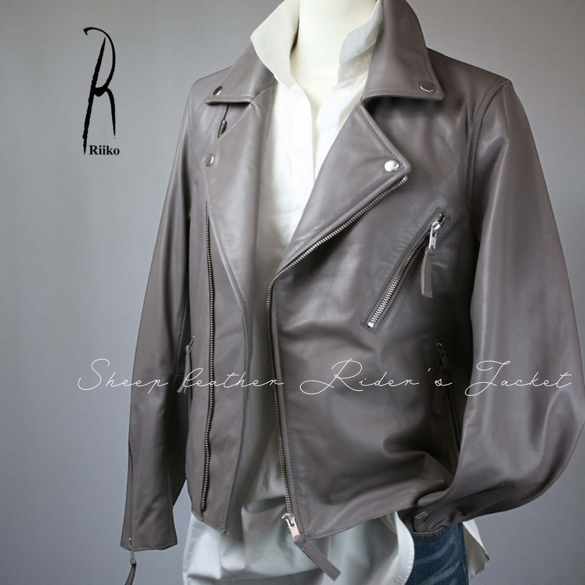 【本店企画/イビサ&逸品会12月6日より販売開始】RiikoMode(リイコモード) シープレザーライダースジャケットA-209N 1点もの画像3