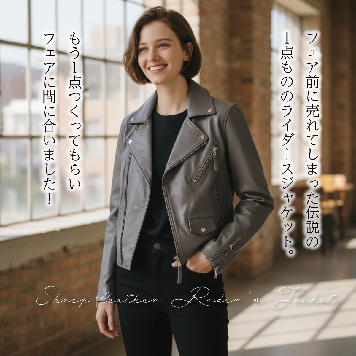 【本店企画/イビサ&逸品会12月6日より販売開始】RiikoMode(リイコモード) シープレザーライダースジャケットA-209N 1点もの画像4