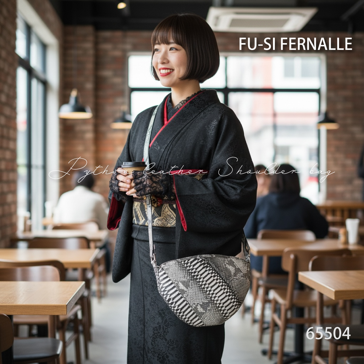 【本店企画/イビサ&逸品会12月6日より販売開始】FU-SI FERNALLE(フーシフェルナーレ)逆染めパイソンショルダーバッグ 65504画像10