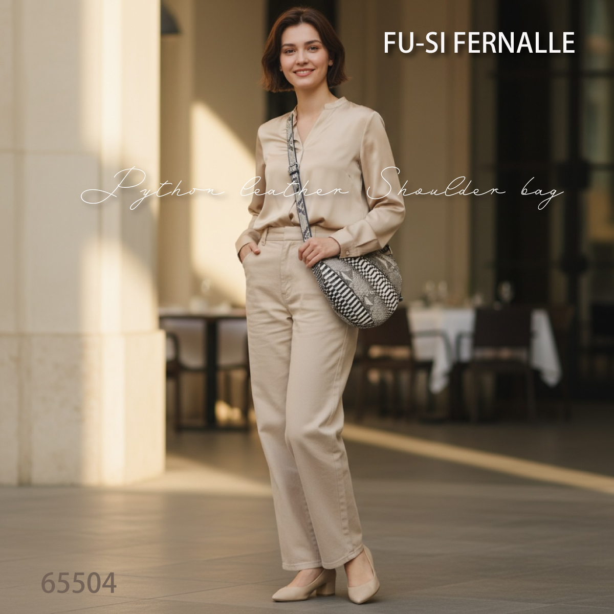 【本店企画/イビサ&逸品会12月6日より販売開始】FU-SI FERNALLE(フーシフェルナーレ)逆染めパイソンショルダーバッグ 65504画像5