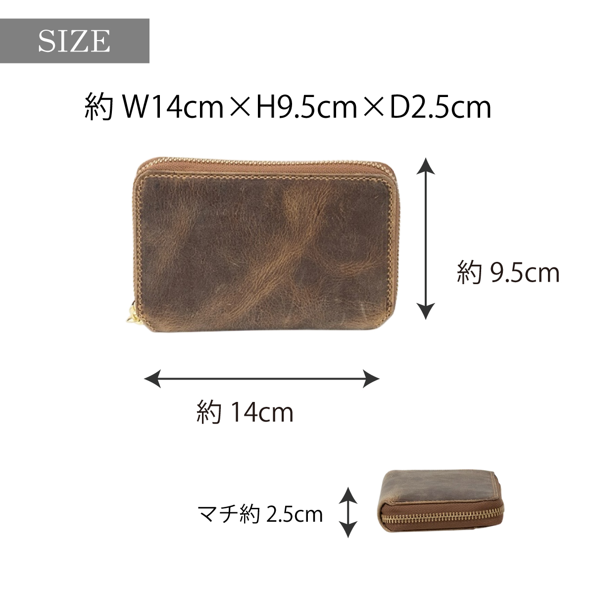 cattleya sacs(カトレアサックス)折財布 ミドル ラウンドファスナーBP2145画像3