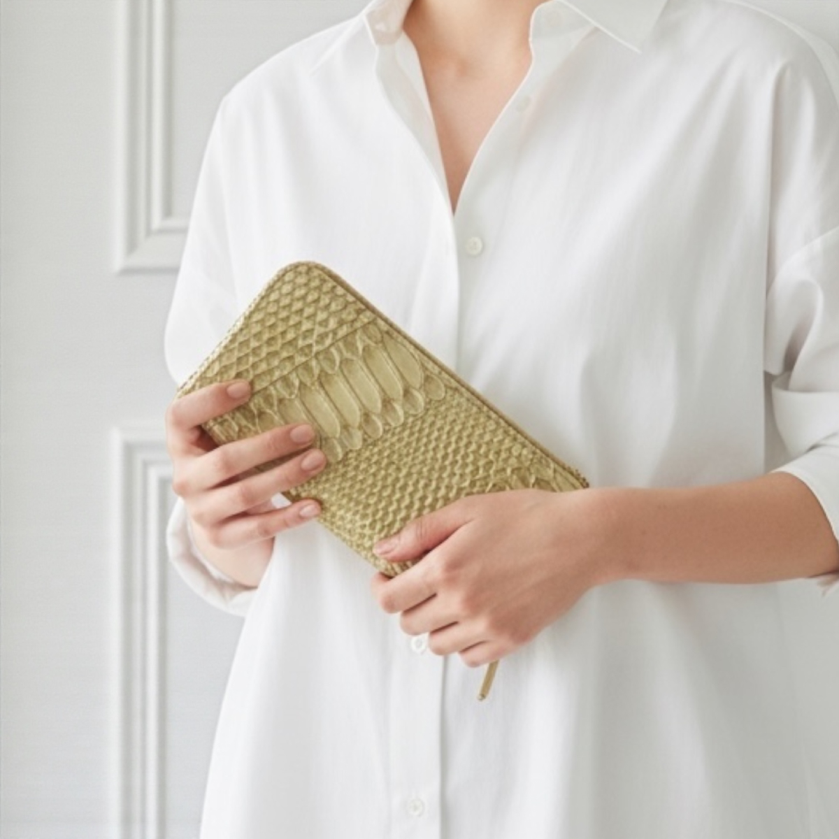 【カトレア本店Selection】FU-SI FERNALLE(フーシフェルナーレ)シルキーパイソン メタル化工長財布 67744画像6