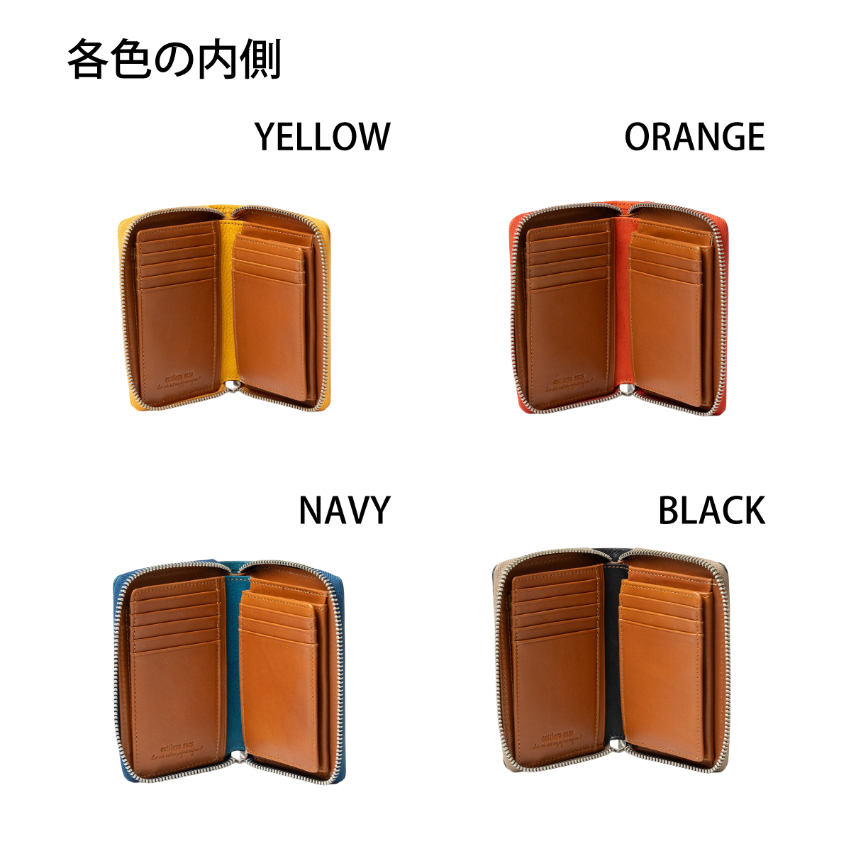 cattleya sacs(カトレアサックス) ラウンドファスナーハーフ財布BP2522画像8