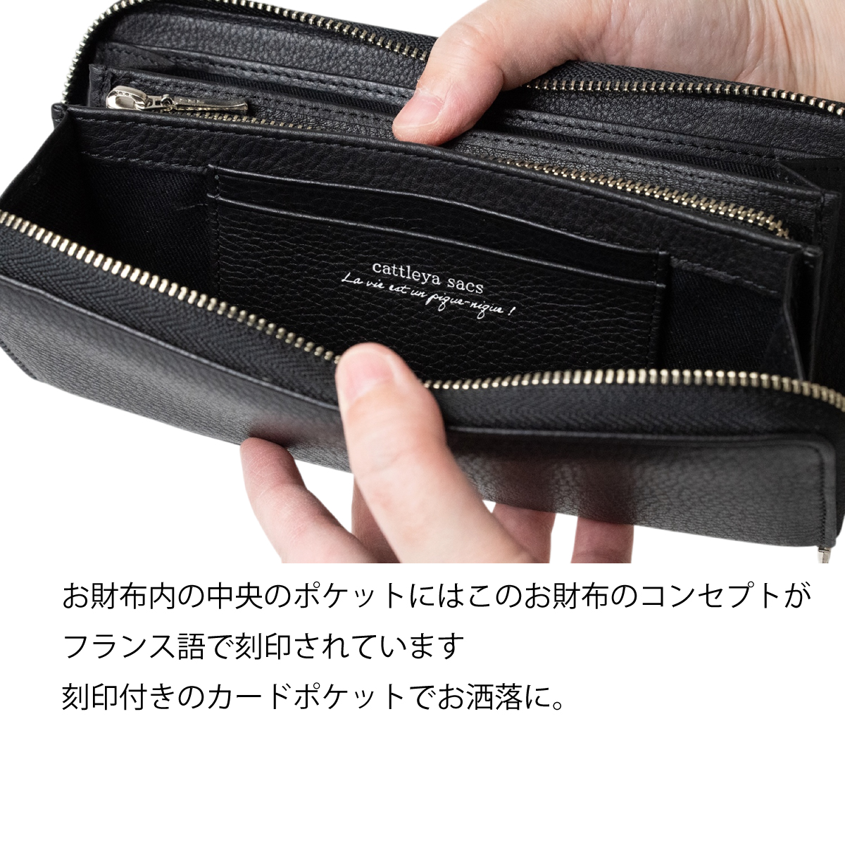 cattleya sacs(カトレアサックス) ラウンドファスナー長財布IN2531画像8