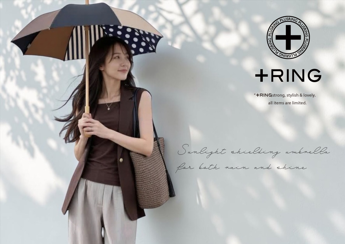 +Ring(プラスリング) 晴雨兼用傘 ショート長傘1332 【数量限定】画像1