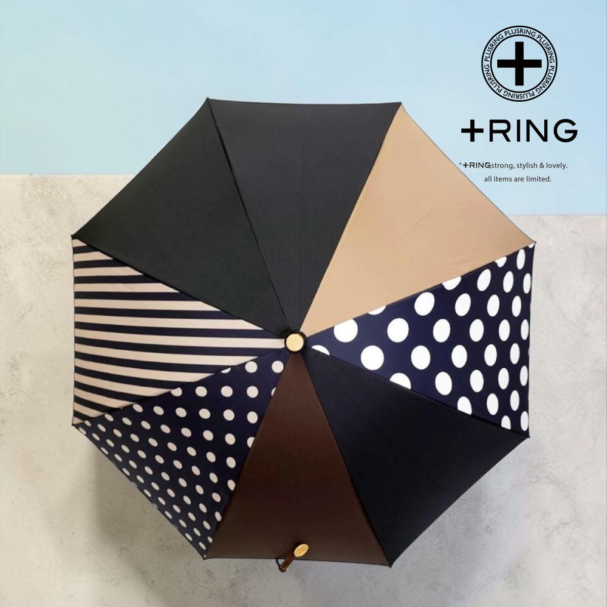 +Ring(プラスリング) 晴雨兼用傘 ショート長傘1332 【数量限定】画像3