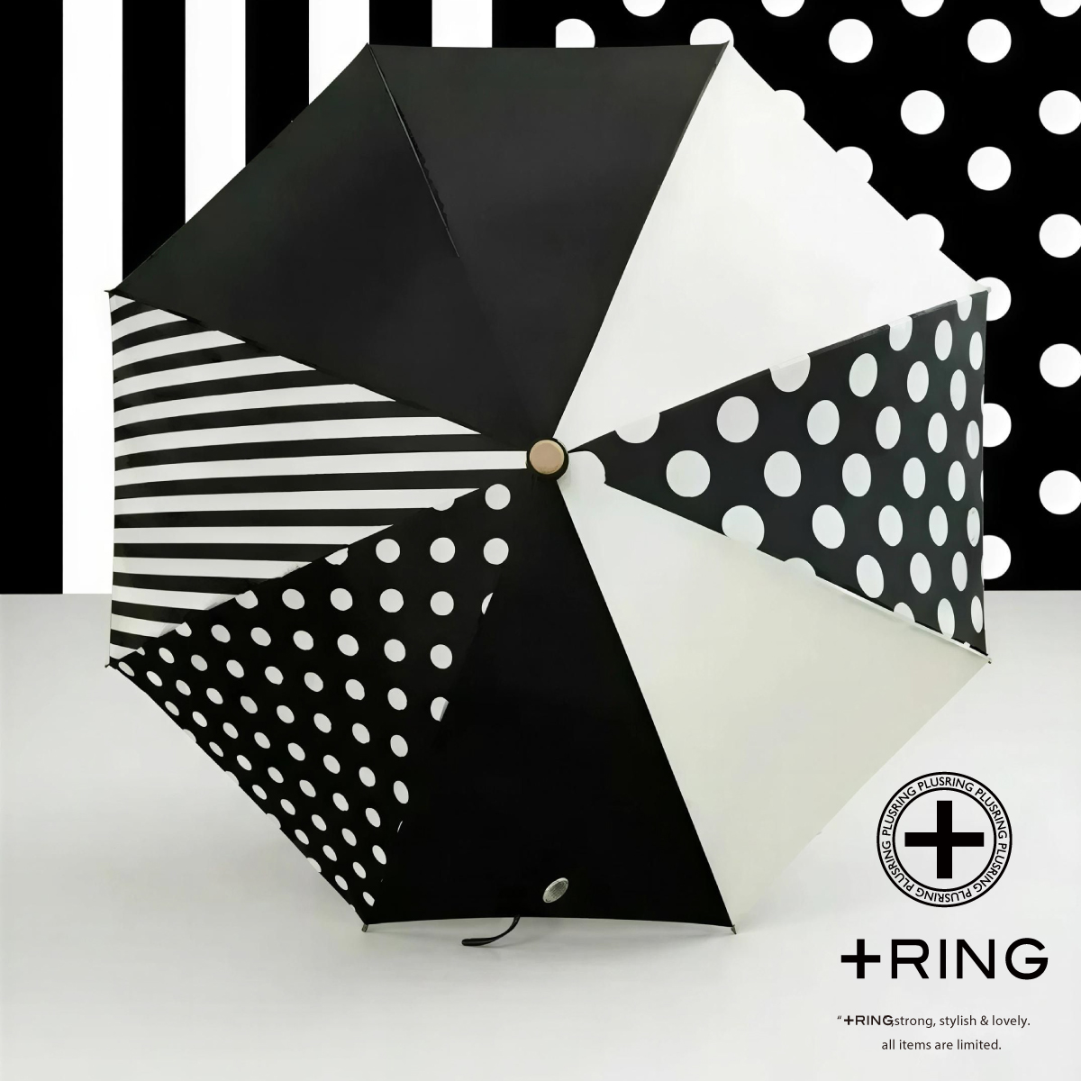 +Ring(プラスリング) 晴雨兼用傘 ショート長傘1331 【数量限定】画像2