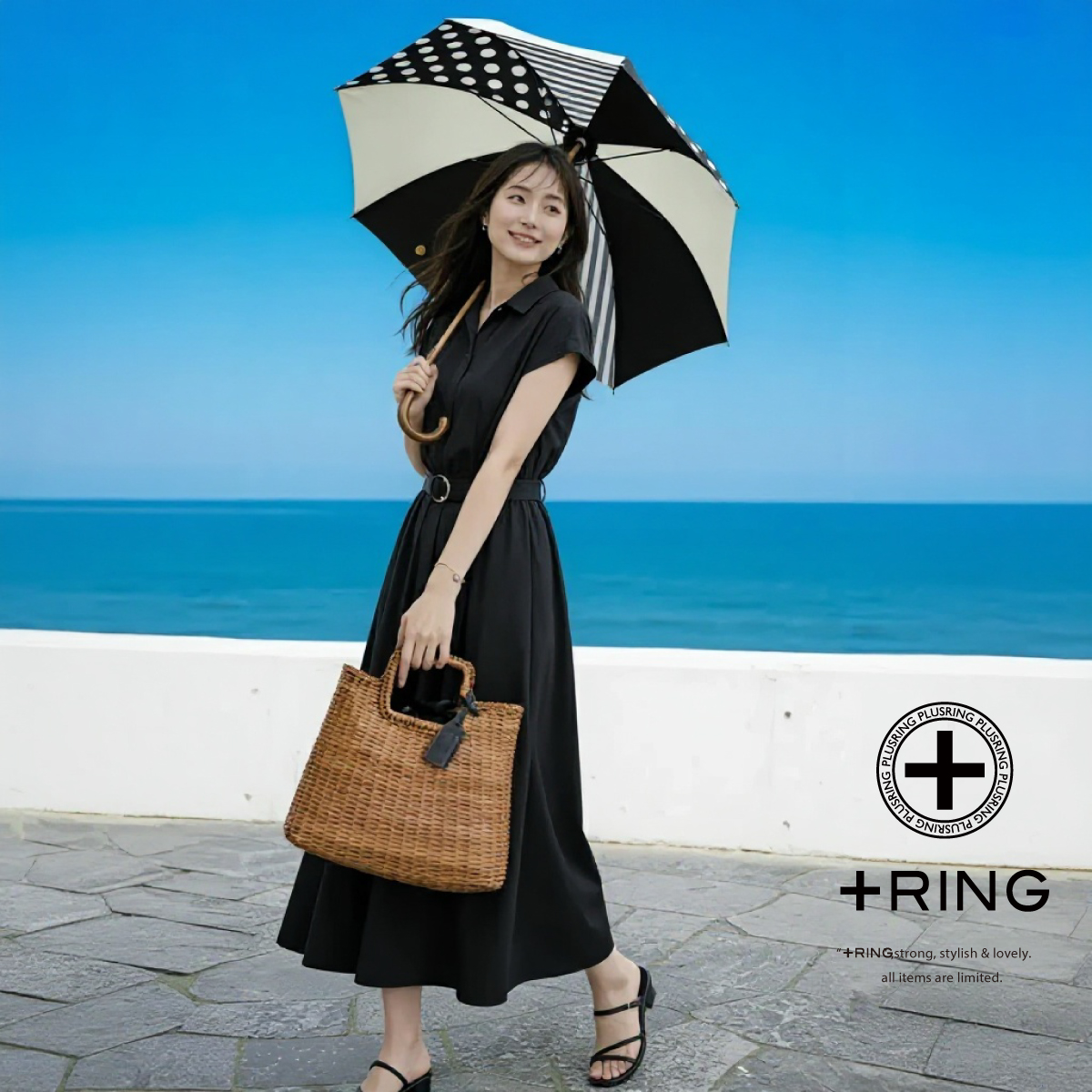 +Ring(プラスリング) 晴雨兼用傘 ショート長傘1331 【数量限定】画像3